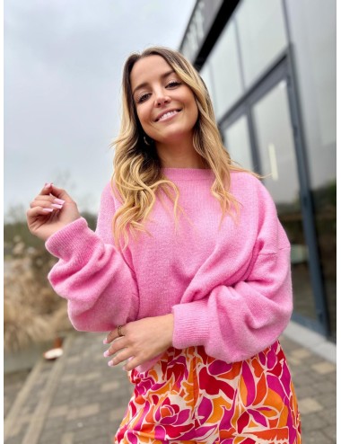 PULL NETIM ROSE BONBON