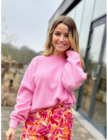 PULL NETIM ROSE BONBON