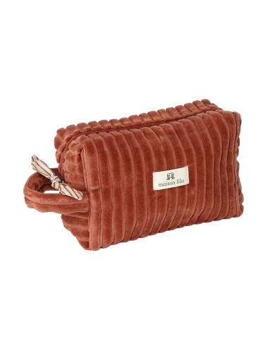 TROUSSE DE TOILETTE VELOUR TERRE DE SIENNE