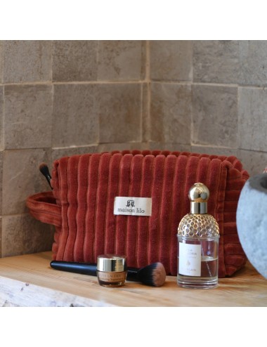 TROUSSE DE TOILETTE VELOUR TERRE DE SIENNE