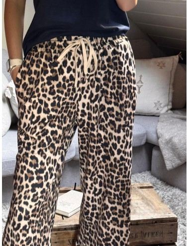 PANTALON JASTARE LEOPARD BLANC