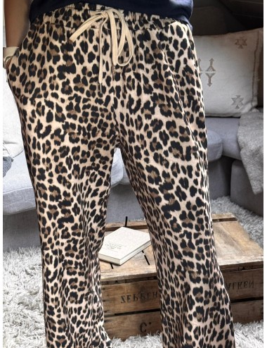 PANTALON JASTARE LEOPARD BLANC