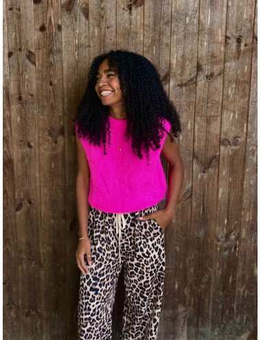 PANTALON JASTARE LEOPARD BLANC