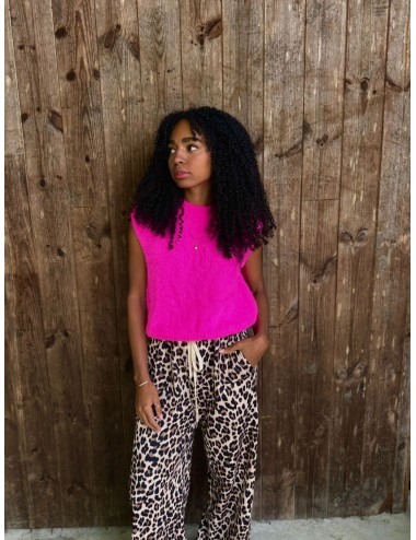 PANTALON JASTARE LEOPARD BLANC