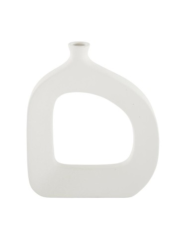 VASE TERRE CUITE POIRE BLANC HAUT 24,5 CM