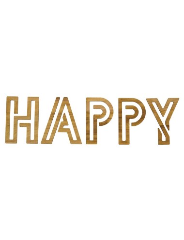 DECO HAPPY EN BOIS LONG 71 CM HAUT 9,5 CM