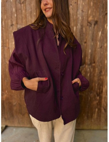 VESTE JOKO AUBERGINE