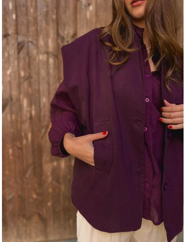 VESTE JOKO AUBERGINE