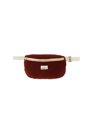 SAC BANANE VELOUR BORDEAUX