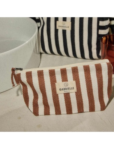 PETITE TROUSSE RAYURE MOKA 12 X 22 X 9 CM