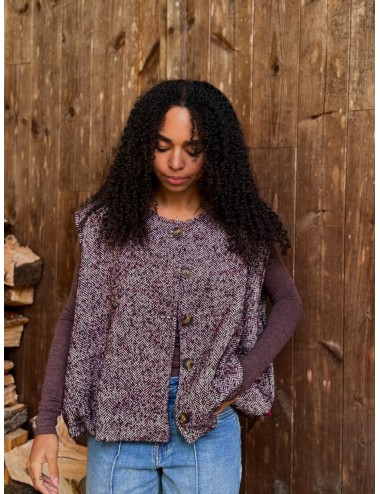 GILET JHADE BORDEAU SANS MANCHE