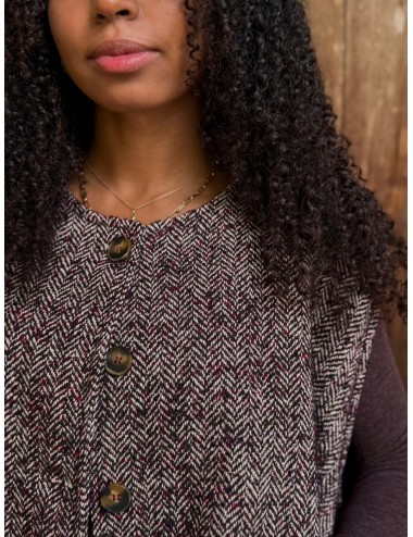 GILET JHADE BORDEAU SANS MANCHE