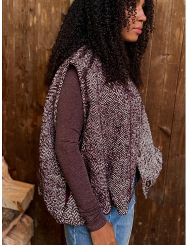 GILET JHADE BORDEAU SANS MANCHE