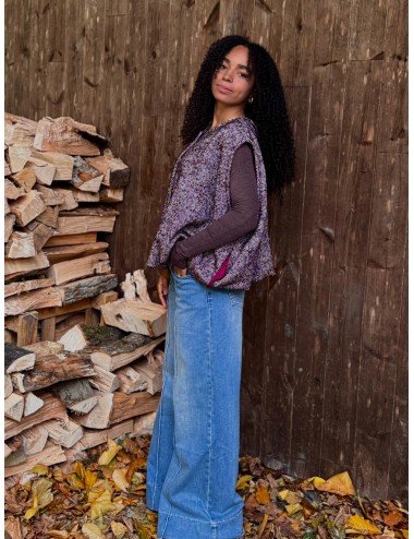 GILET JHADE BORDEAU SANS MANCHE