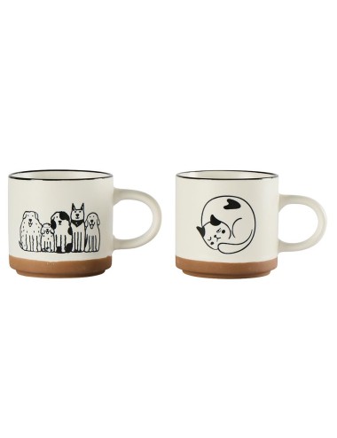 SET DE 2 MUGS MOTIF CHIENS/CHAT