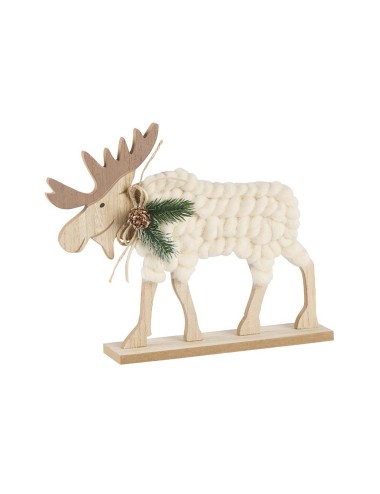 CARIBOU A POSER BOIS/LAINE ECRU