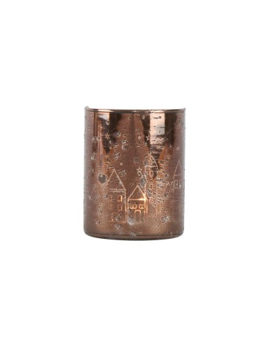 PHOTOPHORE EN VERRE BRONZE