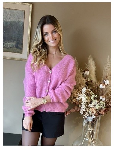 GILET BUTINE ROSE